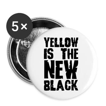 yellow is the new black - Buttons small 1''/25 mm (5-pack) - white - Front