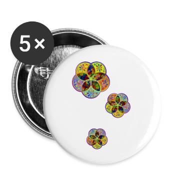 Venusblume - Basis - Flower Power Drilling - Buttons klein 25 mm (5er Pack) - Weiß - Vorne