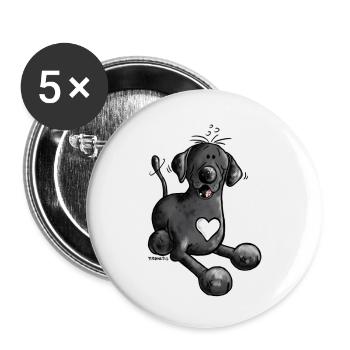 Labbi Love - Labrador Retriever - Buttons klein 25 mm (5er Pack) - Weiß - Vorne