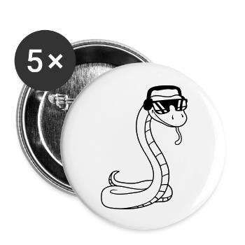 cool dj musik party feiern sonnenbrille kopfhoerer - Buttons klein 25 mm (5er Pack) - Weiß - Vorne
