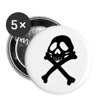 Pirate - Lot de 5 petits badges (25 mm) - blanc - Devant