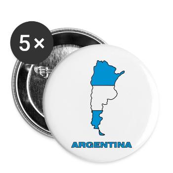 argentina - Lot de 5 petits badges (25 mm) - blanc - Devant
