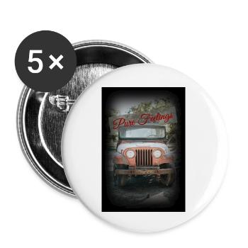 Cadeau tout-terrain voiture tout-terrain Handyhuelle - Lot de 5 petits badges (25 mm) - blanc - Devant