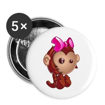 Affenmädchen kawaii png - Buttons klein 25 mm (5er Pack) - Weiß - Vorne