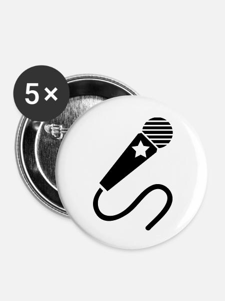 microphone___f1 - Buttons klein 25 mm (5er Pack) - Weiß