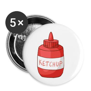 Ketchup - Buttons small 1''/25 mm (5-pack) - white - Front