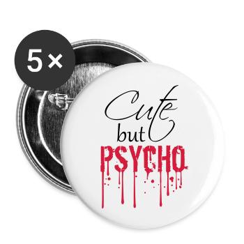 déposer des timbres de pulvérisation de graffiti doux rose mignon mais - Lot de 5 petits badges (25 mm) - blanc - Devant
