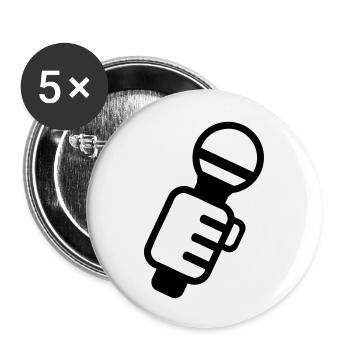 Microphone - Buttons small 1''/25 mm (5-pack) - white - Front