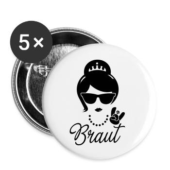 Mariée JGA chemise cerf de mariage de mariage - Lot de 5 petits badges (25 mm) - blanc - Devant