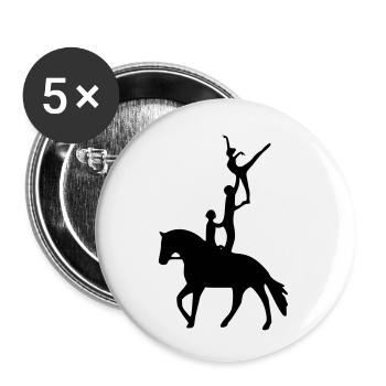 Voltigieren Dreierübung - Buttons klein 25 mm (5er Pack) - Weiß - Vorne