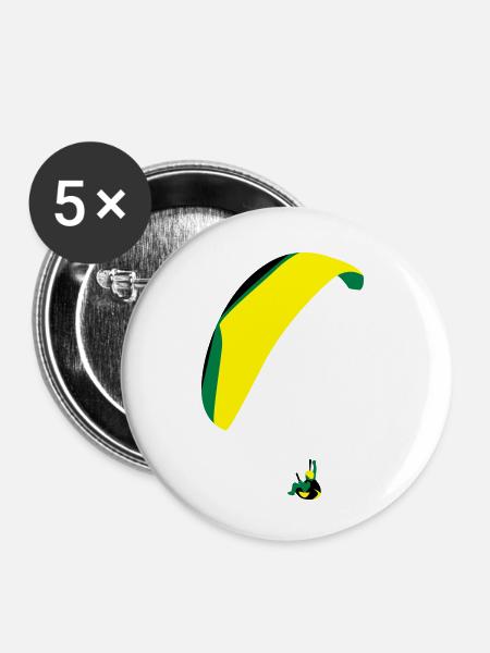 Paraglider Acro - Buttons klein 25 mm (5er Pack) - Weiß