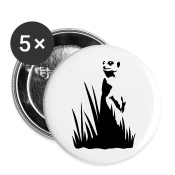 Suricate en prairie - Lot de 5 petits badges (25 mm) - blanc - Devant