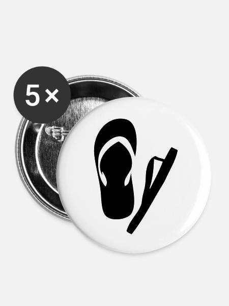 Flip-Flop-Sommer Schuhe - Buttons klein 25 mm (5er Pack) - Weiß