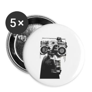 Boombox Helmet Collage - Buttons small 1''/25 mm (5-pack) - white - Front