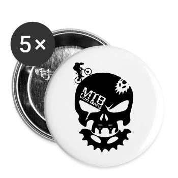 Bone Head - Buttons klein 25 mm (5er Pack) - Weiß - Vorne