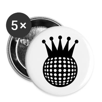 Golf King - Lot de 5 petits badges (25 mm) - blanc - Devant
