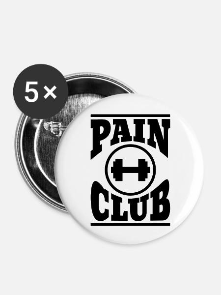 Fitnessstudio - Buttons klein 25 mm (5er Pack) - Weiß