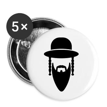jude_rabbi_f1 - Buttons klein 25 mm (5er Pack) - Weiß - Vorne