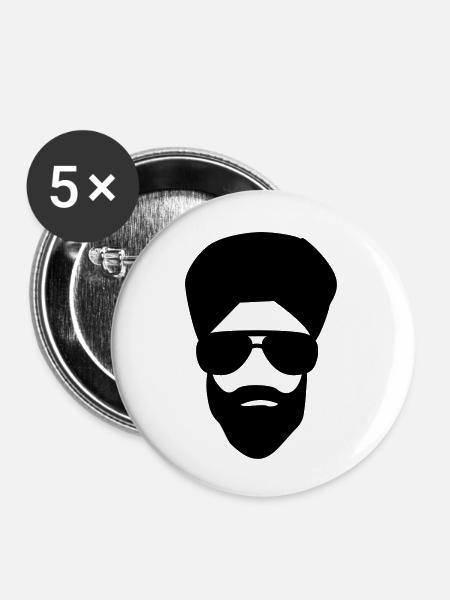 muslim - Buttons klein 25 mm (5er Pack) - Weiß