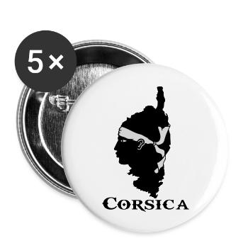 corsica Korsika - Buttons klein 25 mm (5er Pack) - Weiß - Vorne