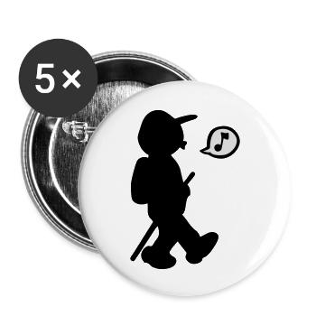 Wandern - Buttons klein 25 mm (5er Pack) - Weiß - Vorne
