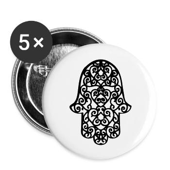 Hamsa Hand of Miriam fatima - Buttons small 1''/25 mm (5-pack) - white - Front