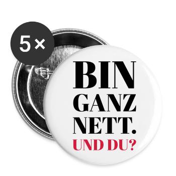 Nett - Buttons klein 25 mm (5er Pack) - Weiß - Vorne