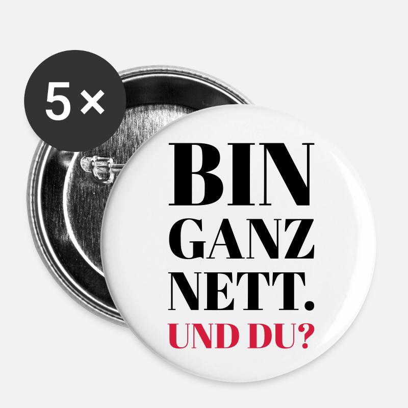 Nett - Buttons klein 25 mm (5er Pack) - Weiß