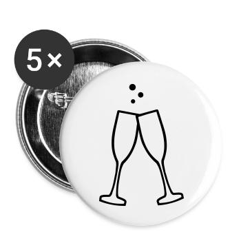 Mousseux - Lot de 5 petits badges (25 mm) - blanc - Devant