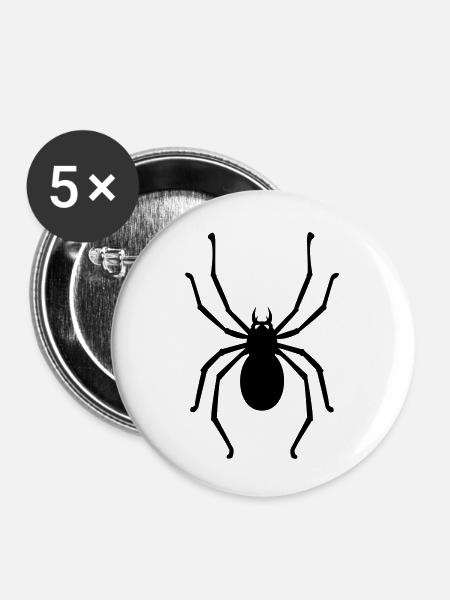 Spinne - Buttons klein 25 mm (5er Pack) - Weiß