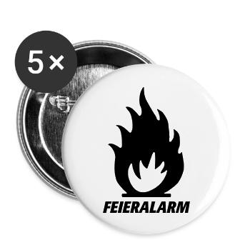 Feieralarm - Buttons klein 25 mm (5er Pack) - Weiß - Vorne