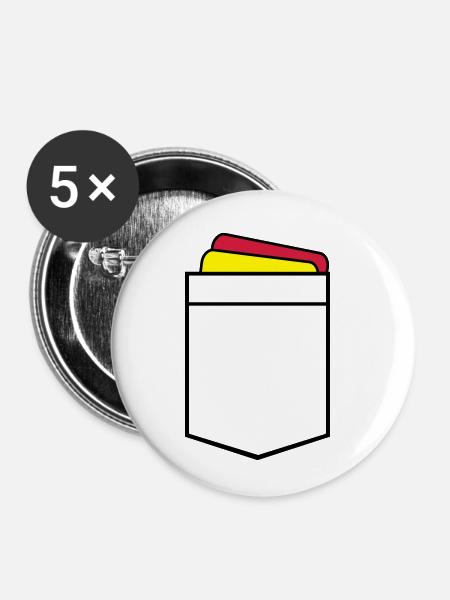 Schiedsrichter - Buttons klein 25 mm (5er Pack) - Weiß