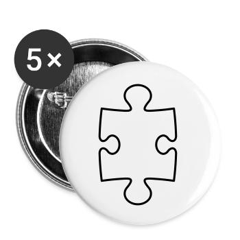 forme puzzle partie puzzle puzzle pièces puzzle puzzlest - Lot de 5 petits badges (25 mm) - blanc - Devant