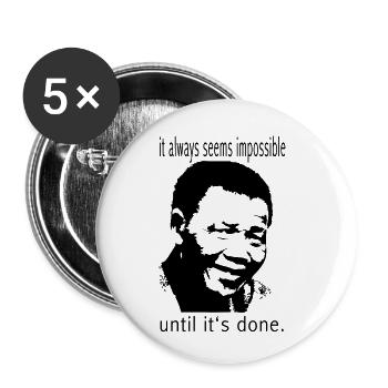 mandela - Lot de 5 petits badges (25 mm) - blanc - Devant
