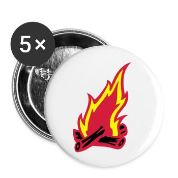 lagerfeuer_3c - Buttons klein 25 mm (5er Pack) - Weiß - Vorne