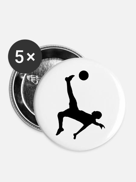 soccer male plain de - Buttons klein 25 mm (5er Pack) - Weiß