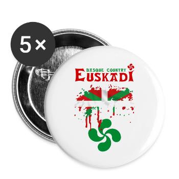 euskadi pays basque 09 - Buttons small 1''/25 mm (5-pack) - white - Front
