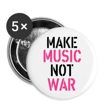 Music - Buttons klein 25 mm (5er Pack) - Weiß - Vorne