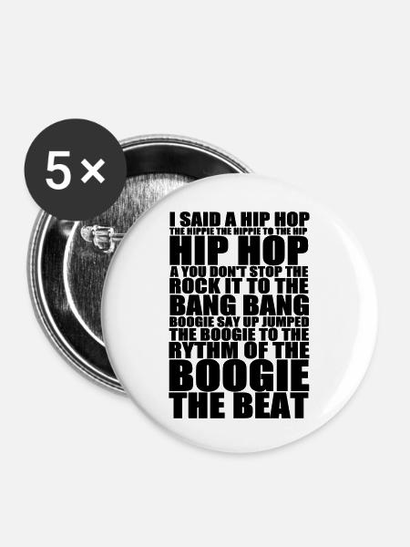 hiphop_delight_2 - Buttons klein 25 mm (5er Pack) - Weiß
