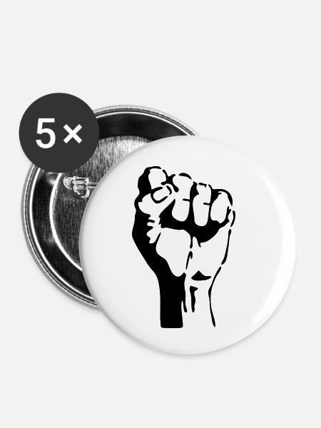 Hand - Buttons klein 25 mm (5er Pack) - Weiß