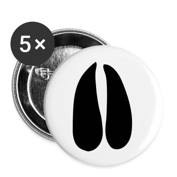 deer roe deer paw print - Buttons small 1''/25 mm (5-pack) - white - Front