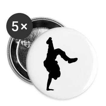 Hip Hop 5 - Lot de 5 petits badges (25 mm) - blanc - Devant