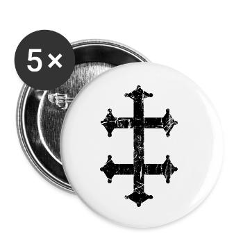 Free France croix de Lorraine crosso of Lorraine - Buttons small 1''/25 mm (5-pack) - white - Front