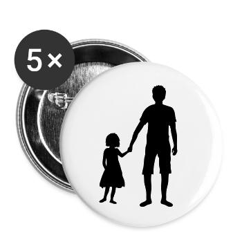 dad father and daughter father's day child dad family g - Buttons small 1''/25 mm (5-pack) - white - Front