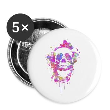 Cool & Trendy Abstract Skull - Buttons small 1''/25 mm (5-pack) - white - Front