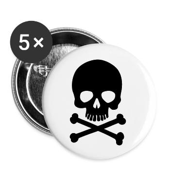 Pirate Skull - Trendy & Cool Skull - Buttons small 1''/25 mm (5-pack) - white - Front