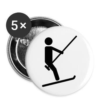 Ski - Buttons klein 25 mm (5er Pack) - Weiß - Vorne