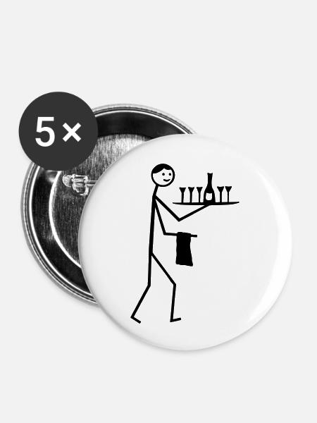 Kellner - Buttons klein 25 mm (5er Pack) - Weiß