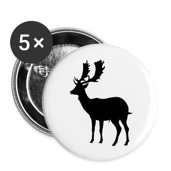 deer - antler - hunting - hunter - Buttons small 1''/25 mm (5-pack) - white - Front