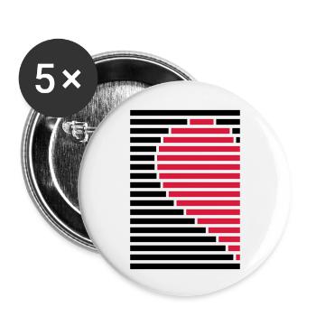 chemise de partenaire cœur gauche - Lot de 5 petits badges (25 mm) - blanc - Devant